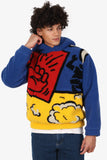 Burberry Blue/Yellow Poster Graphic Fleece Jacquard Hoodie Size S Mens