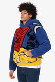 Burberry Blue/Yellow Poster Graphic Fleece Jacquard Hoodie Size S Mens