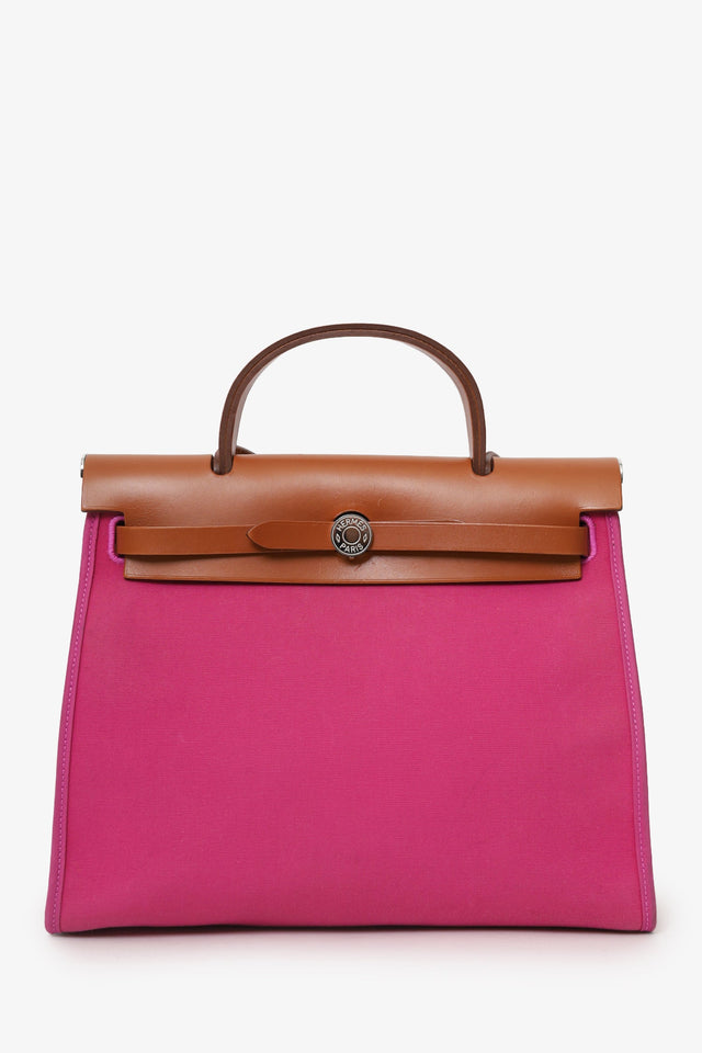 Hermes 2018 L3 Rose Pourpre Canvas/Leather Herbag 31