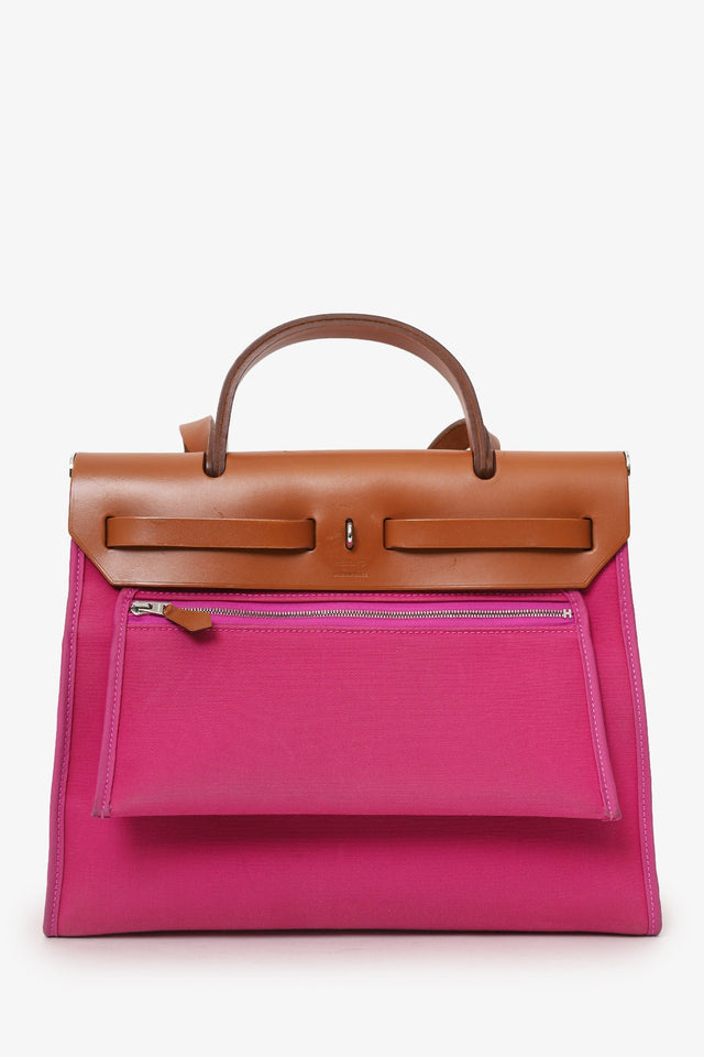 Hermes 2018 L3 Rose Pourpre Canvas/Leather Herbag 31