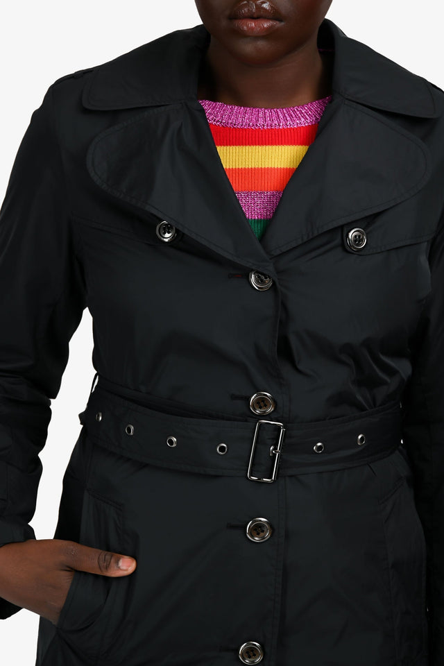 Burberry Black Nylon Trench Size 10