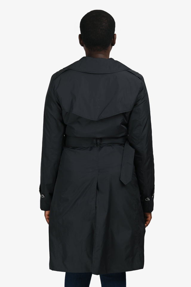 Burberry Black Nylon Trench Size 10