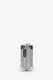 Louis Vuitton Silver Glitter Aluminum Monogram Special Order Briefcase Trunk With Strap