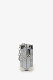 Louis Vuitton Silver Glitter Aluminum Monogram Special Order Briefcase Trunk With Strap