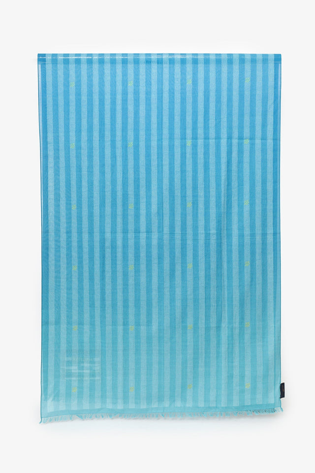 Louis Vuitton Blue Cotton Damier Stripes Scarf