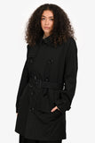Burberry Brit Black Midi Belted Trench Coat Size M