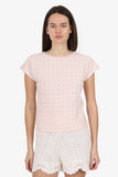 Christian Dior Pink Velvet Micro Cannage Short Sleeve Top Size 13 Kids