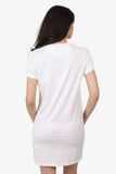 Hermes White Embroidery Pocket Print T-Shirt Dress Size 38
