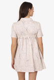 Christian Dior Beige/White Floral Print Short Sleeve Mini Dress Size 12 Y Kids