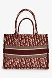 Christian Dior 2019 Burgundy Oblique Jacquard Medium Book Tote