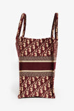 Christian Dior 2019 Burgundy Oblique Jacquard Medium Book Tote