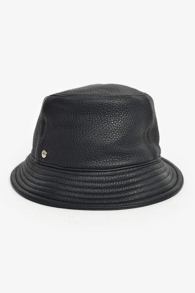 Hermes Navy Leather Bucket Hat
