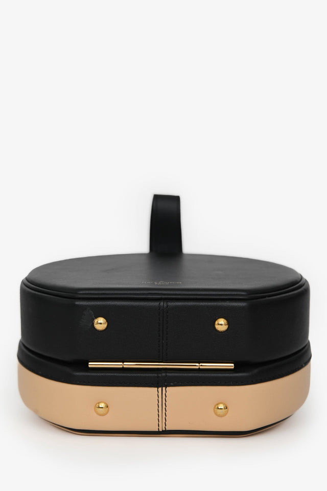 Louis Vuitton 2018 Black/Beige Leather Boite Chapeau Top Handle with Strap