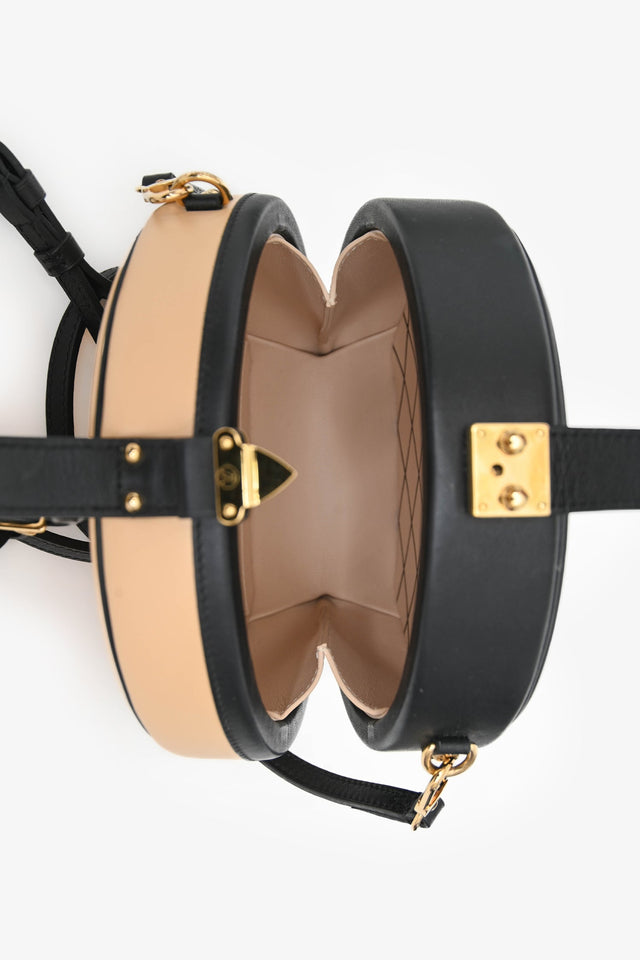 Louis Vuitton 2018 Black/Beige Leather Boite Chapeau Top Handle with Strap