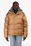 Burberry London Tan Hooded Removable Sleeve Puffer Jacket Size L Mens