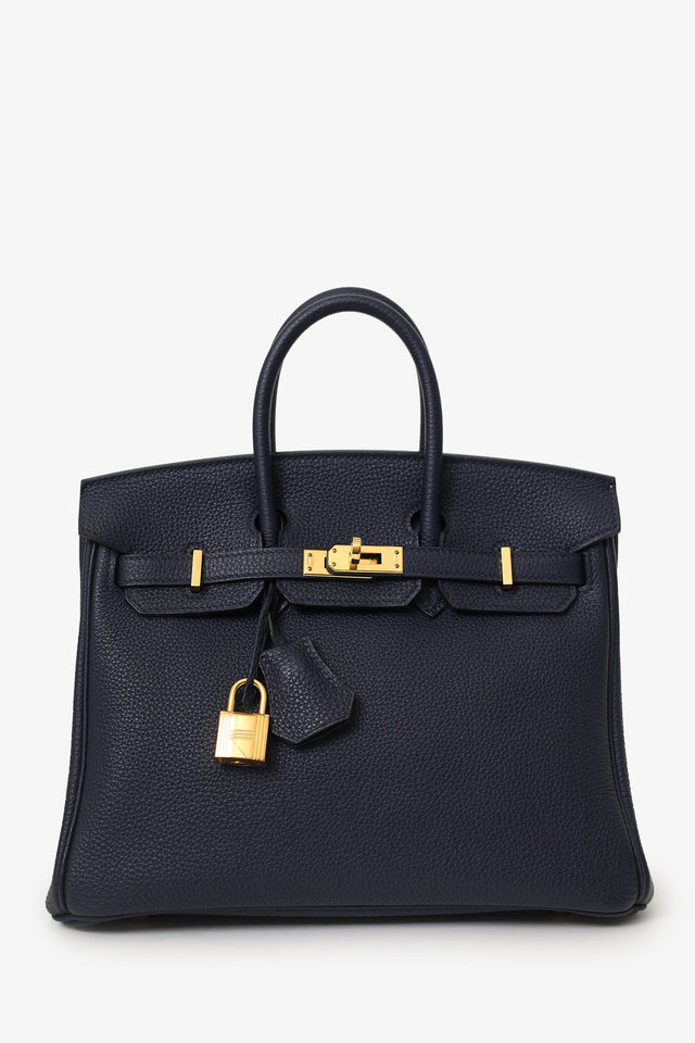 Hermes 2017 Navy Togo Leather Birkin 25 GHW