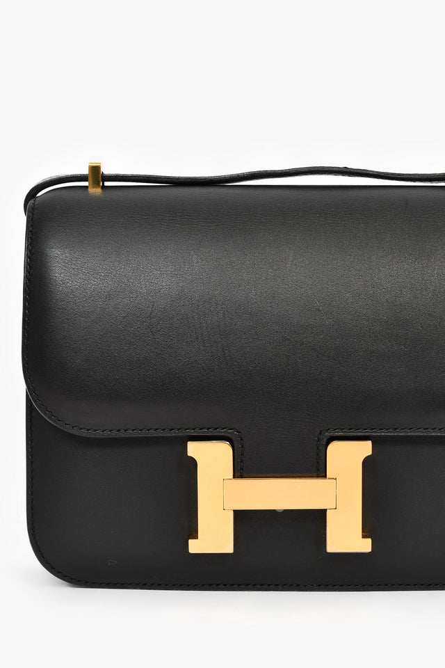 Hermes 2016 Black Swift Leather Mini Constance 18