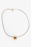Hermes Blue/Gold Cage d'H Pendant Necklace
