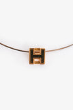 Hermes Blue/Gold Cage d'H Pendant Necklace