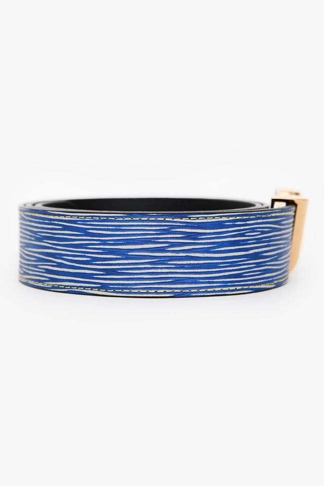 Louis Vuitton 2016 Blue Epi Leather V Belt Size 85/34