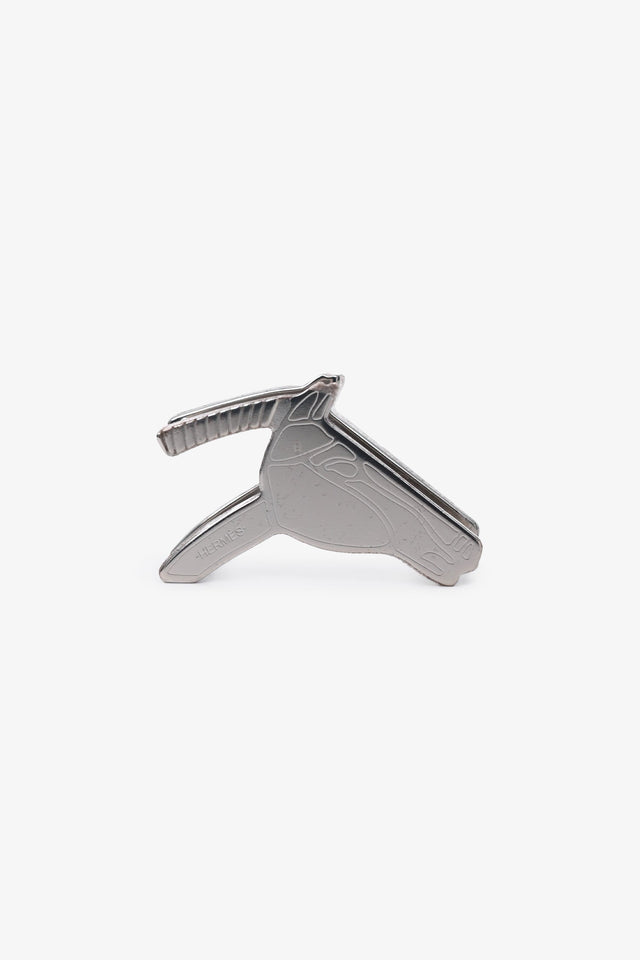 Hermes Palladium Plated Brass Horse Head Scarf Ring