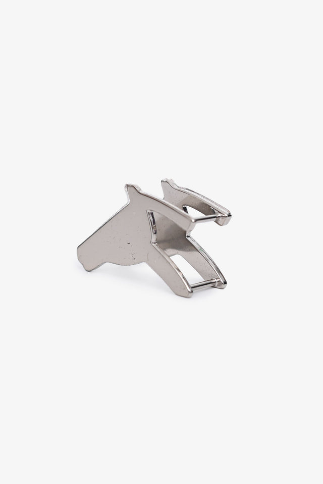 Hermes Palladium Plated Brass Horse Head Scarf Ring