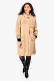 Burberry Tan Logo Printed Single Breasted Coat Size 10 US