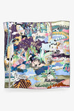 Hermes Purple Silk 'En Liberte' Scarf 90