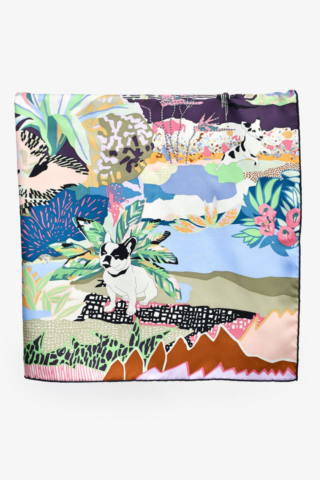 Hermes Purple Silk 'En Liberte' Scarf 90