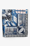 Hermes Navy/Blush Silk 'Objets de Curiosite' Scarf 90