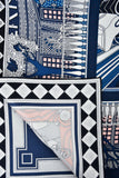 Hermes Navy/Blush Silk 'Objets de Curiosite' Scarf 90