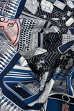 Hermes Navy/Blush Silk 'Objets de Curiosite' Scarf 90