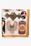 Hermes Gold/Blush Silk ' Lanternes et Ballons' Scarf 90 with Tags