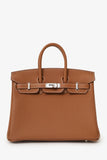 Hermes 2025 Gold Togo Leather Birkin 25 PHW