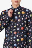 Louis Vuitton Navy Blue Planet Print Button Up Shirt Size M Mens
