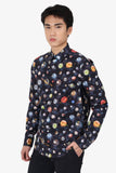 Louis Vuitton Navy Blue Planet Print Button Up Shirt Size M Mens