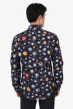 Louis Vuitton Navy Blue Planet Print Button Up Shirt Size M Mens