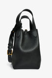 Christian Dior Black Grained Calfskin Bucket Bag With Strap