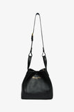 Christian Dior Black Grained Calfskin Bucket Bag With Strap