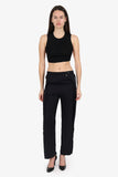 Louis Vuitton Black Monogram Front Slit Pants Size 38