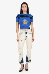 Christian Dior Tie Dye Frayed Edge Jeans Size 34
