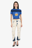 Christian Dior Tie Dye Frayed Edge Jeans Size 34