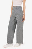Christian Dior White/Navy Striped Wide Leg Pants Size 34