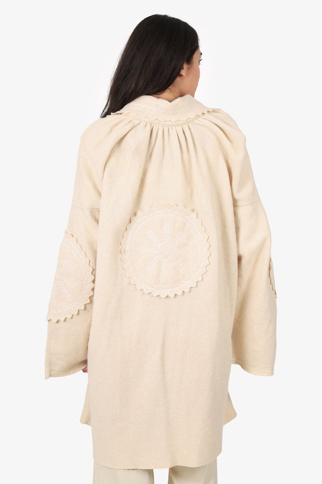 Christian Dior Cream Wool/Angora Embroidered Jacket Size M