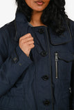 Burberry Brit Navy Drawstring Jacket With Detachable Hood Estimated Size M