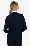 Prada Navy Wool Long Sleeve Polo Size 40