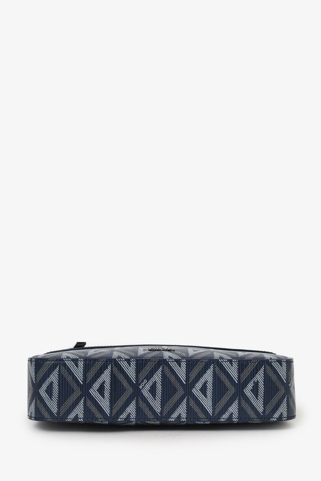 Christian Dior 2023 Navy Coated Canvas CD Diamond Safari Messenger