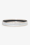 Hermes Silver Tone/White Bangle