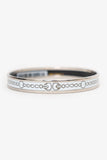 Hermes Silver Tone/White Bangle