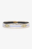 Hermes Silver Tone/White Rope Print Bangle